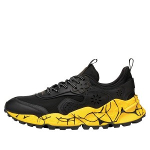 Women's Flower Mountain KOTETSU UNI Sneakers Black / Yellow | IEVGLIPY