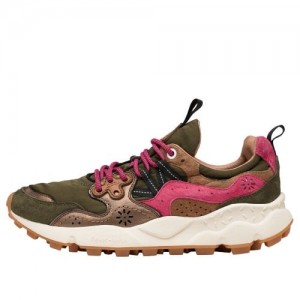 Women's Flower Mountain YAMANO 3 Sneakers Brown / Pink | IEXVOCAU