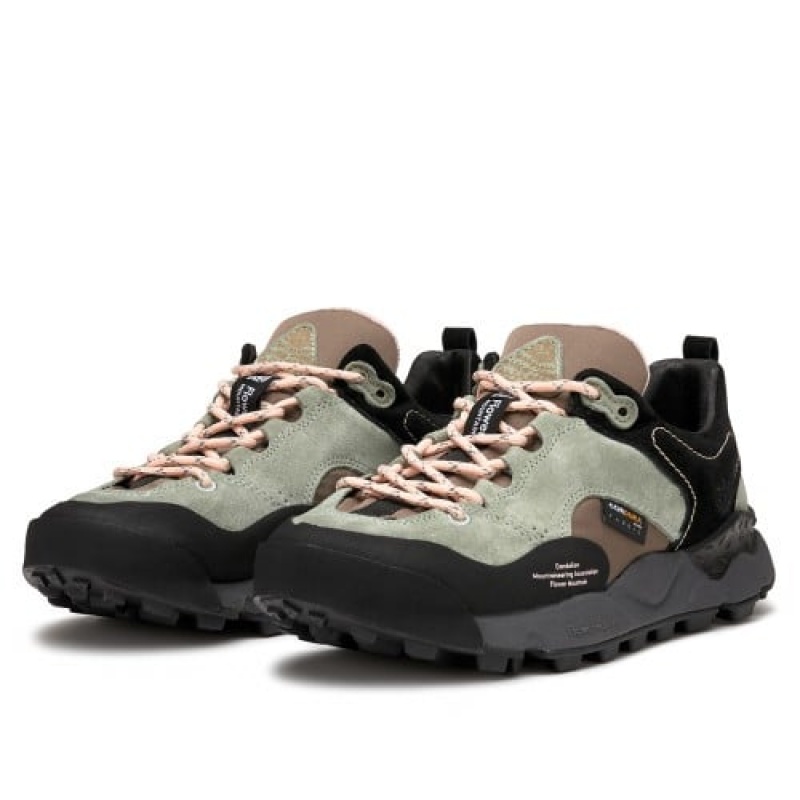 Men's Flower Mountain BACK COUNTRY Sneakers Black / Green | IEQXNZUV