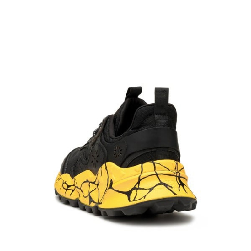 Men's Flower Mountain KOTETSU UNI Sneakers Black / Yellow | IESMTFIP