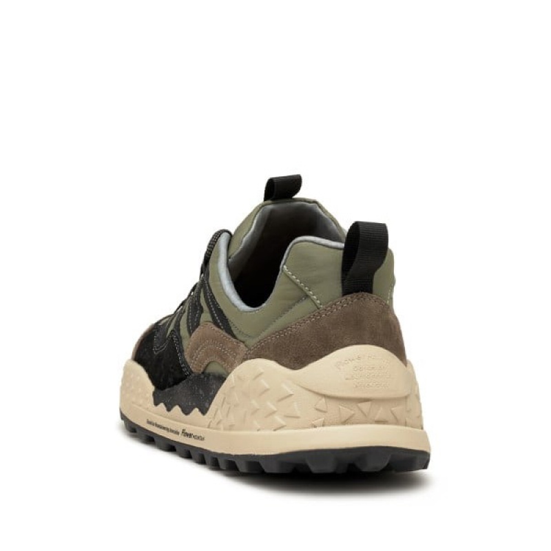 Men's Flower Mountain WASHI Sneakers Olive | IEHSEDXJ