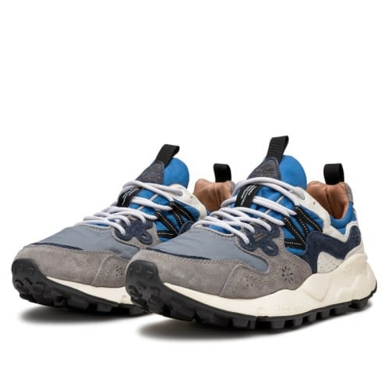 Men's Flower Mountain YAMANO 3 Sneakers Grey / Blue | IEUHNBLR