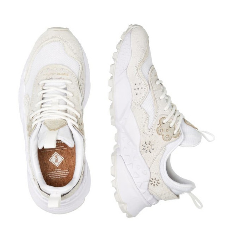 Women's Flower Mountain KOTETSU Sneakers White | IEGXBTIW