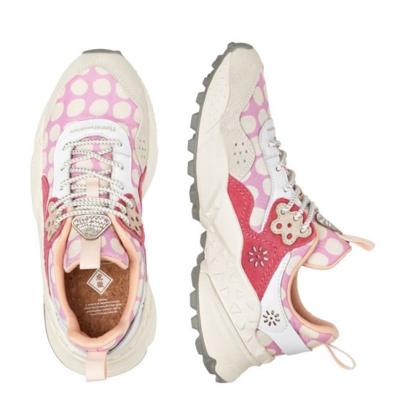 Women's Flower Mountain KOTETSU Sneakers White / Pink | IETRLDCJ