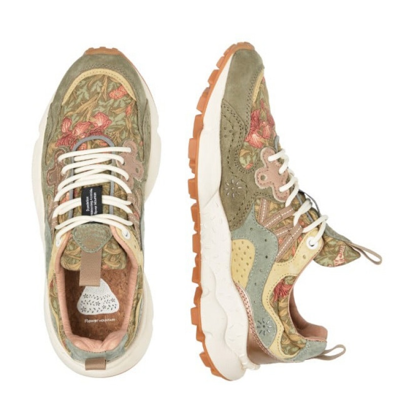 Women's Flower Mountain YAMANO 3 Sneakers Olive | IEQAJHMK