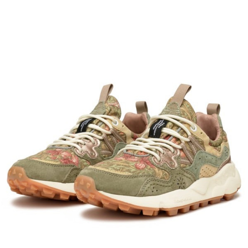 Women's Flower Mountain YAMANO 3 Sneakers Olive | IEQAJHMK