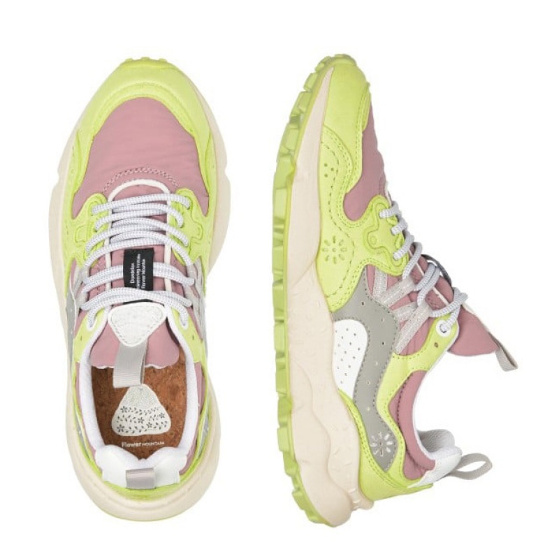 Women's Flower Mountain YAMANO 3 Sneakers Light Green / Pink | IEEOLAVN