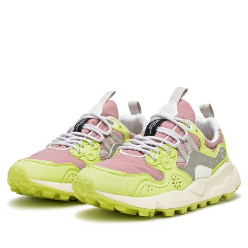 Women's Flower Mountain YAMANO 3 Sneakers Light Green / Pink | IEEOLAVN