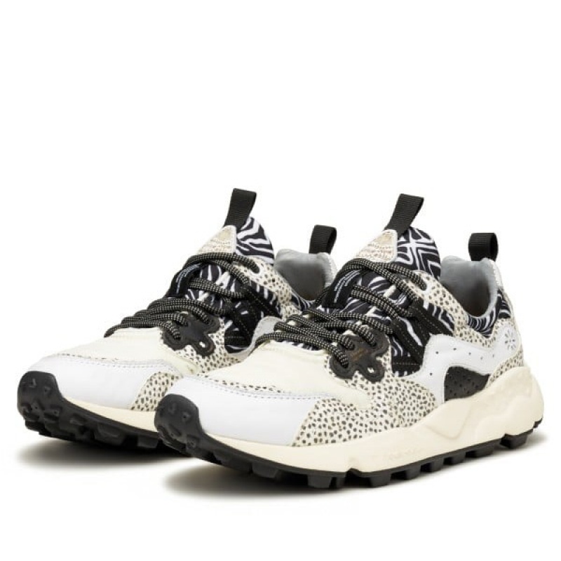 Women's Flower Mountain YAMANO 3 UNI Sneakers White / Black | IESJFVKM